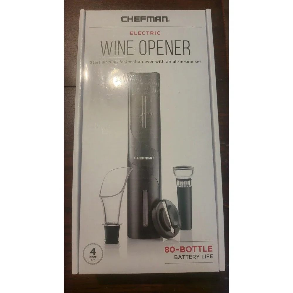 Chefman Electric Wine Opener 4 Piece Gift Set Factory Sealed NIB